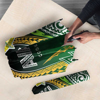 Cook Islands Rugby League Umbrella Avaiki Tatau Tribal Motifs Black Color LT03 - Polynesian Pride