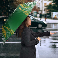 Cook Islands Rugby League Umbrella Avaiki Tatau Tribal Motifs Black Color LT03 - Polynesian Pride