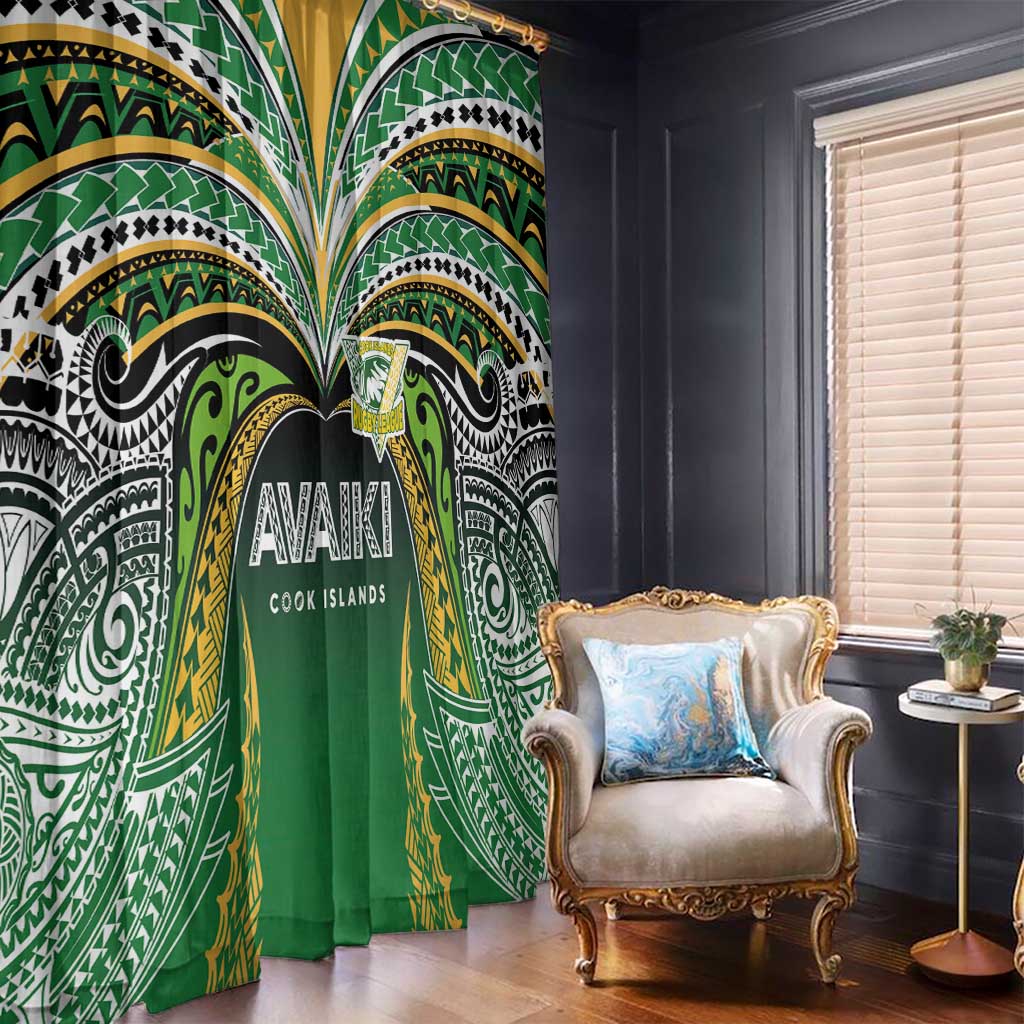 Cook Islands Rugby League Window Curtain Avaiki Tatau Tribal Motifs Black Color LT03 - Polynesian Pride