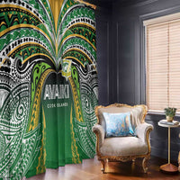 Cook Islands Rugby League Window Curtain Avaiki Tatau Tribal Motifs Black Color LT03 - Polynesian Pride
