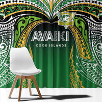 Cook Islands Rugby League Window Curtain Avaiki Tatau Tribal Motifs Black Color LT03 - Polynesian Pride