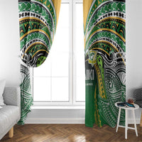 Cook Islands Rugby League Window Curtain Avaiki Tatau Tribal Motifs Black Color LT03 - Polynesian Pride