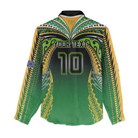 Custom Cook Islands Rugby League Women Casual Shirt Avaiki Tatau Tribal Motifs Black Color - Polynesian Pride