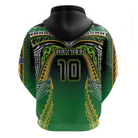 Custom Cook Islands Rugby League Zip Hoodie Avaiki Tatau Tribal Motifs Black Color LT03 - Polynesian Pride