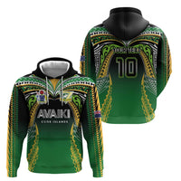 Custom Cook Islands Rugby League Zip Hoodie Avaiki Tatau Tribal Motifs Black Color LT03 - Polynesian Pride