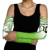 Custom Cook Islands Rugby League Arm Sleeves Avaiki Tatau Tribal Motifs White Color LT03 - Polynesian Pride