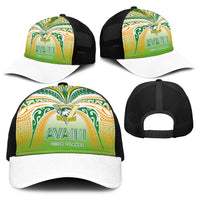 Cook Islands Rugby League Baseball Net Cap Avaiki Tatau Tribal Motifs White Color - Polynesian Pride