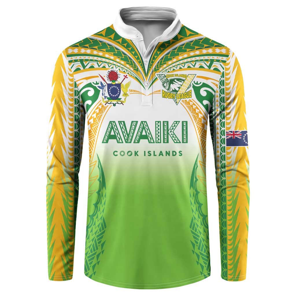 Custom Cook Islands Rugby League Button Sweatshirt Avaiki Tatau Tribal Motifs White Color LT03 White - Polynesian Pride