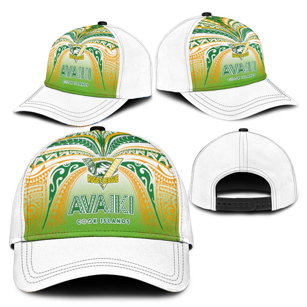 Cook Islands Rugby League Classic Cap Avaiki Tatau Tribal Motifs White Color - Polynesian Pride
