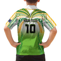 Custom Cook Islands Rugby League Family Matching Tank Maxi Dress and Hawaiian Shirt Avaiki Tatau Tribal Motifs White Color LT03 - Polynesian Pride