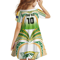 Custom Cook Islands Rugby League Family Matching Tank Maxi Dress and Hawaiian Shirt Avaiki Tatau Tribal Motifs White Color LT03 - Polynesian Pride