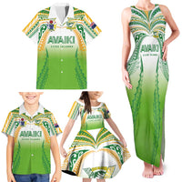 Custom Cook Islands Rugby League Family Matching Tank Maxi Dress and Hawaiian Shirt Avaiki Tatau Tribal Motifs White Color LT03 - Polynesian Pride