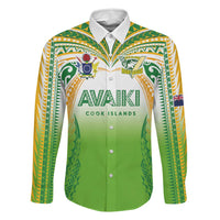 Custom Cook Islands Rugby League Family Matching Tank Maxi Dress and Hawaiian Shirt Avaiki Tatau Tribal Motifs White Color LT03 Dad's Shirt - Long Sleeve White - Polynesian Pride