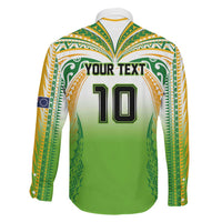 Custom Cook Islands Rugby League Family Matching Tank Maxi Dress and Hawaiian Shirt Avaiki Tatau Tribal Motifs White Color LT03 - Polynesian Pride