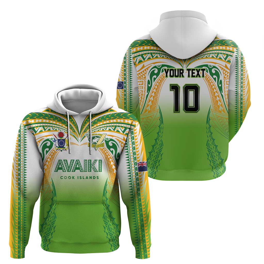 Custom Cook Islands Rugby League Hoodie Avaiki Tatau Tribal Motifs White Color - Polynesian Pride