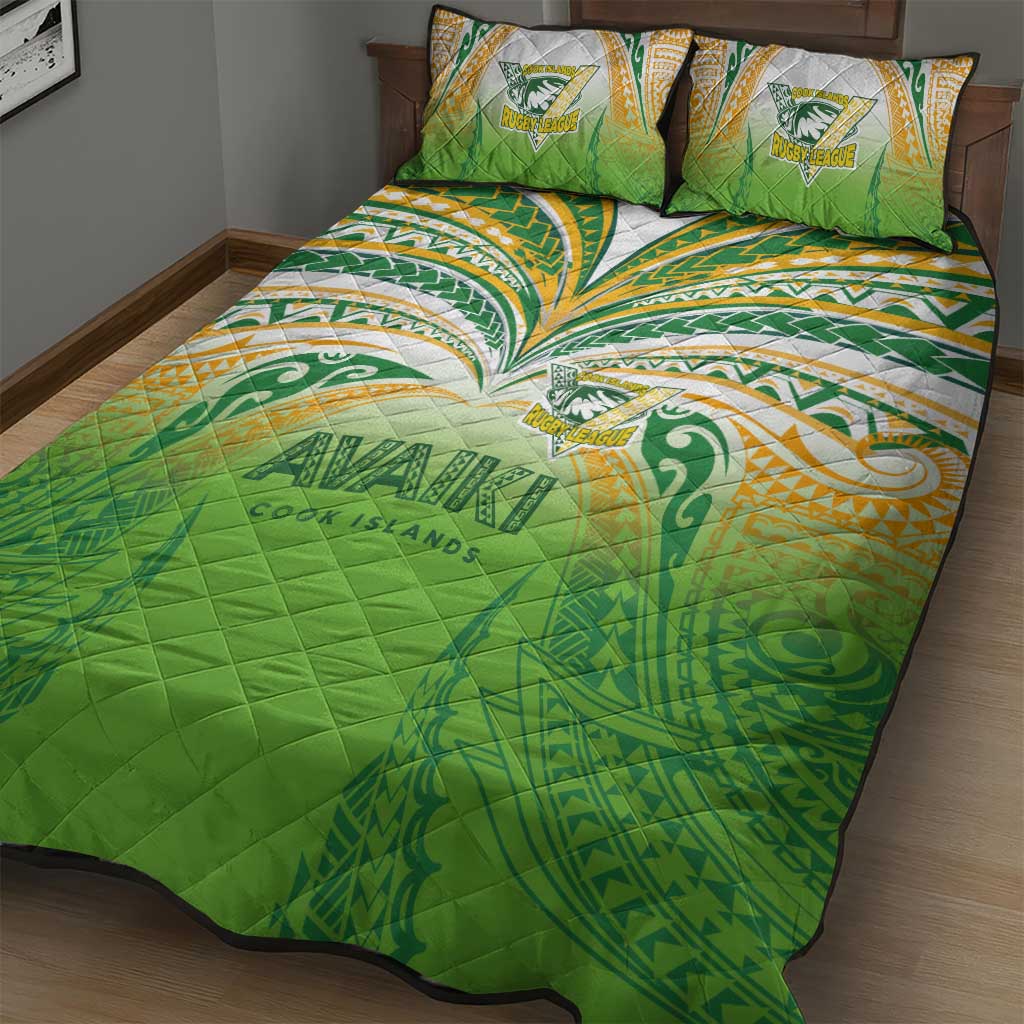 Cook Islands Rugby League Quilt Bed Set Avaiki Tatau Tribal Motifs White Color LT03 - Polynesian Pride