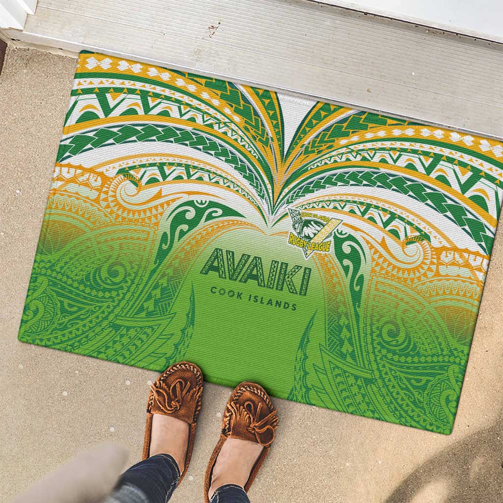 Cook Islands Rugby League Rubber Doormat Avaiki Tatau Tribal Motifs White Color LT03 - Polynesian Pride