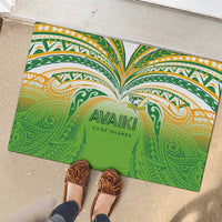 Cook Islands Rugby League Rubber Doormat Avaiki Tatau Tribal Motifs White Color LT03 - Polynesian Pride