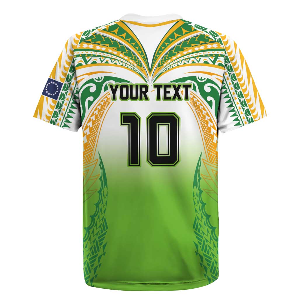 Custom Cook Islands Rugby League Rugby Jersey Avaiki Tatau Tribal Motifs White Color LT03 - Polynesian Pride