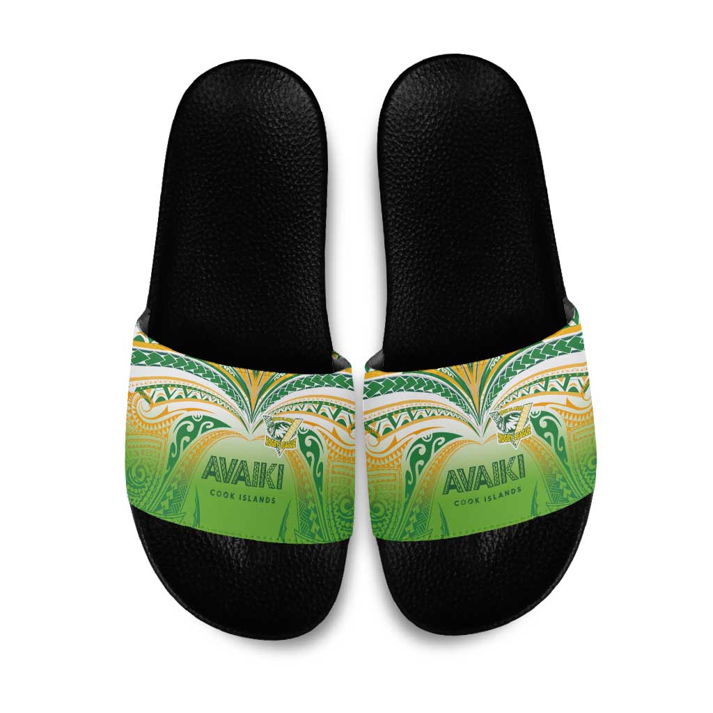 Cook Islands Rugby League Slide Sandals Avaiki Tatau Tribal Motifs White Color LT03 White - Polynesian Pride