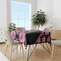 Pink Taniko Motif Aotearoa Manaia and Silver Fern Tablecloth