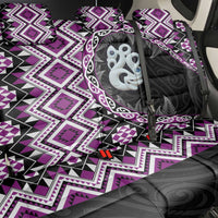 Purple Taniko Motif Aotearoa Manaia and Silver Fern Back Car Seat Cover