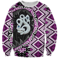 Purple Taniko Motif Aotearoa Manaia and Silver Fern Sweatshirt