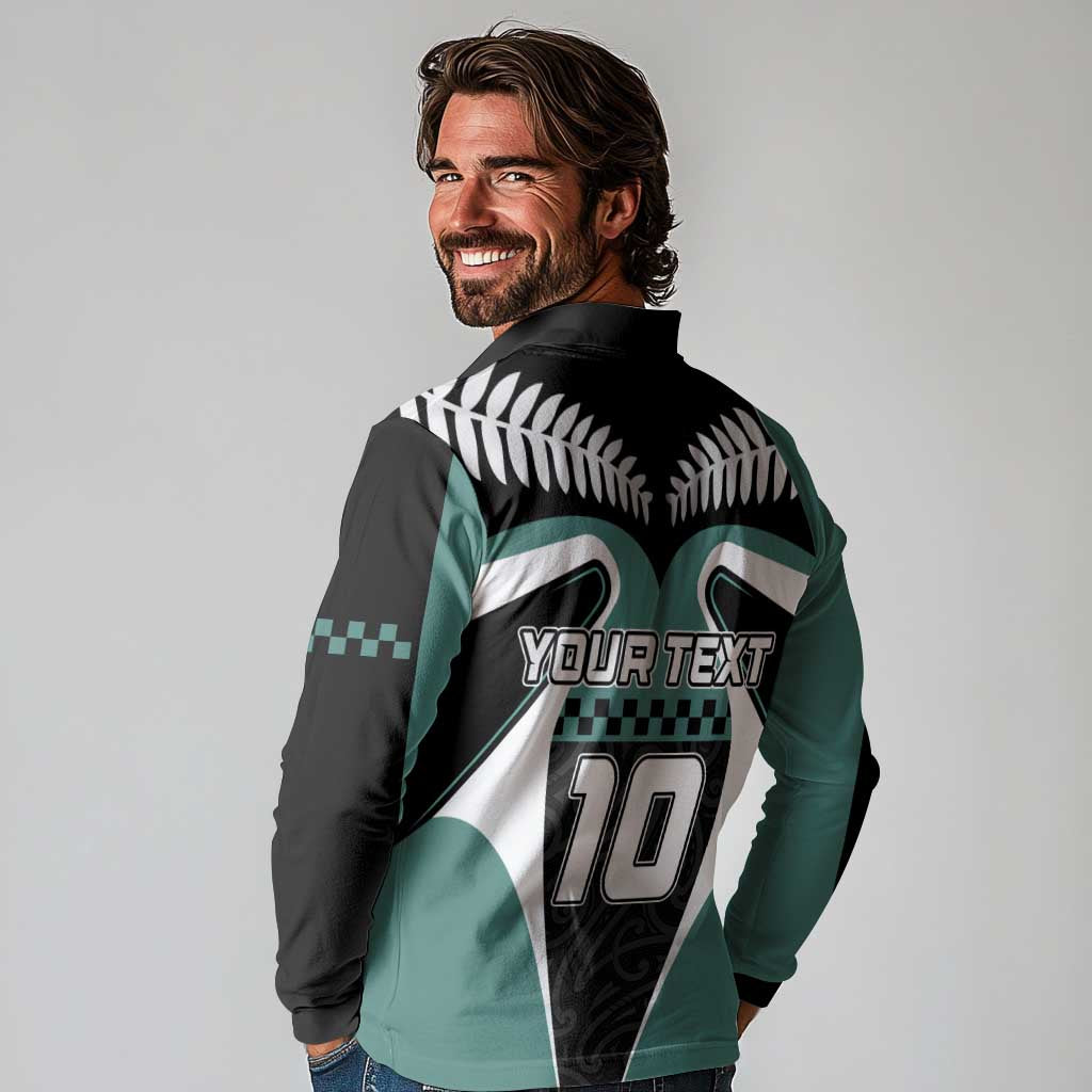 Custom New Zealand Bicycle 2025 Long Sleeve Polo Shirt LT03 - Polynesian Pride