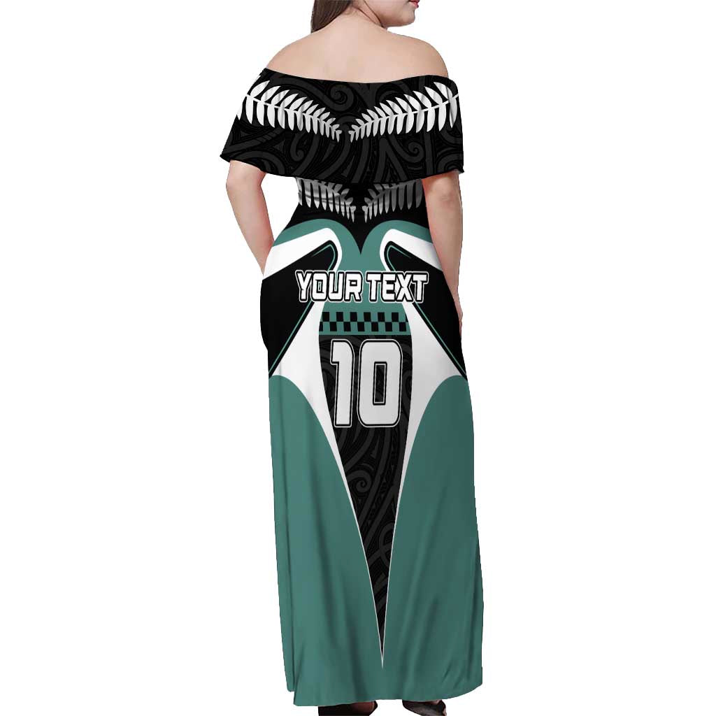 Custom New Zealand Bicycle 2025 Off Shoulder Maxi Dress