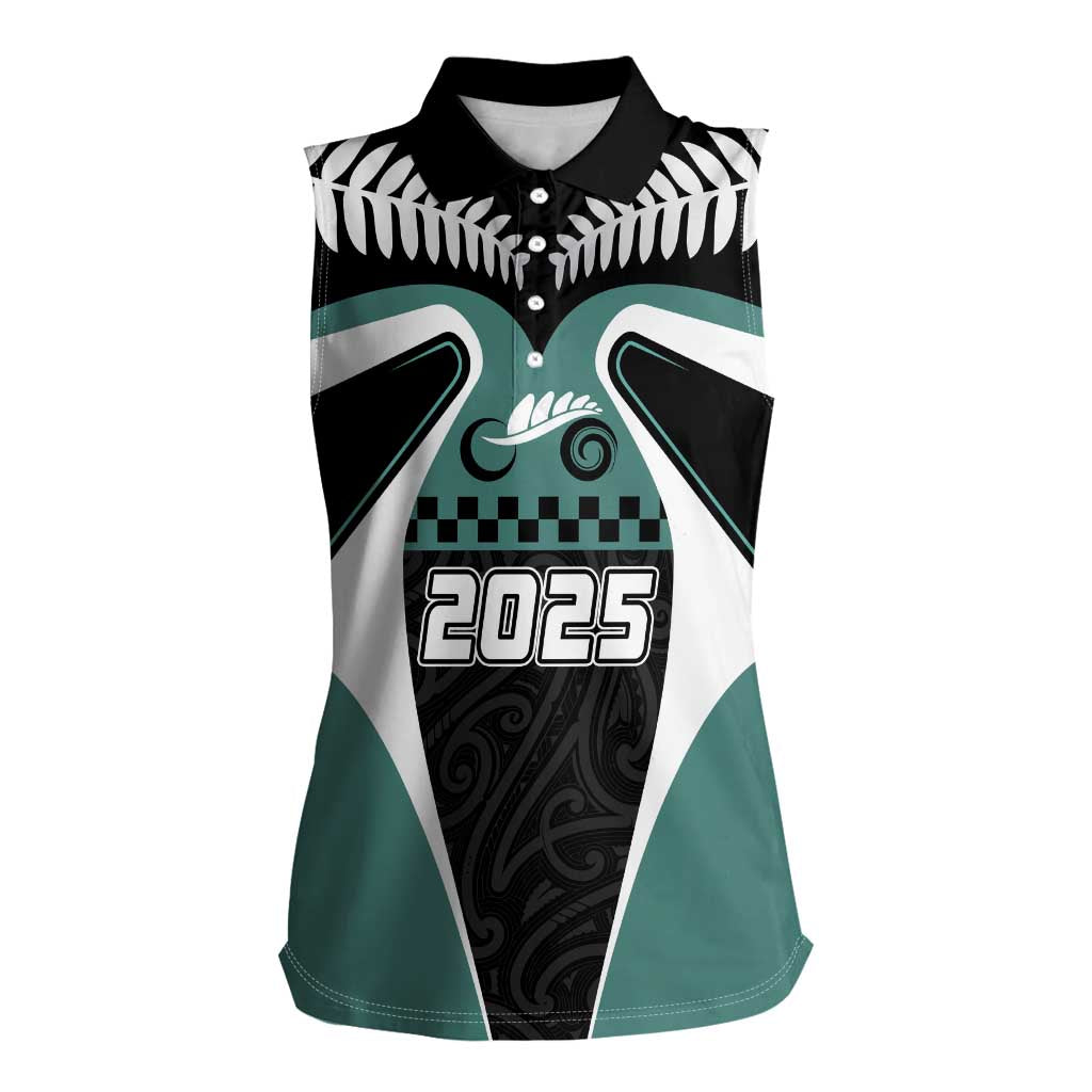 Custom New Zealand Bicycle 2025 Women Sleeveless Polo Shirt