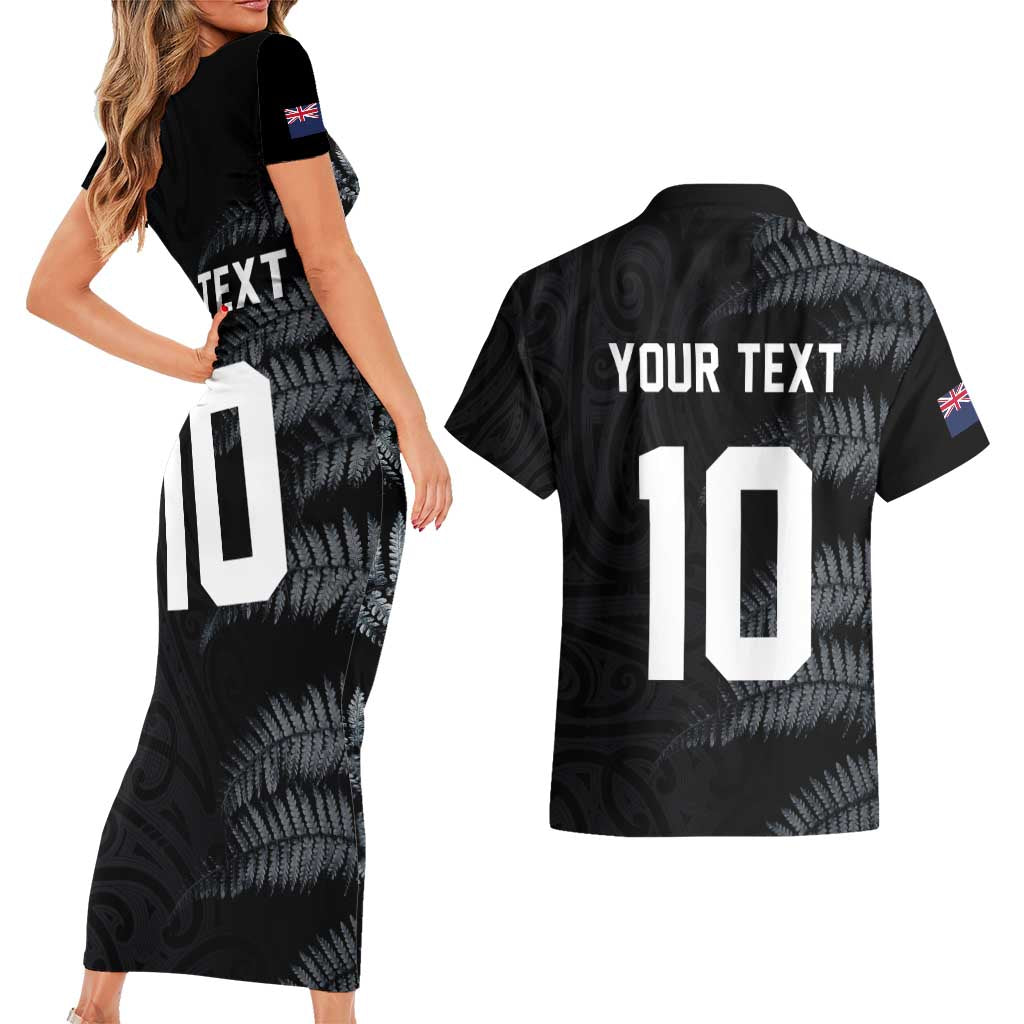 Custom New Zealand Football-Towards World Cup 2026 Couples Matching Short Sleeve Bodycon Dress and Hawaiian Shirt