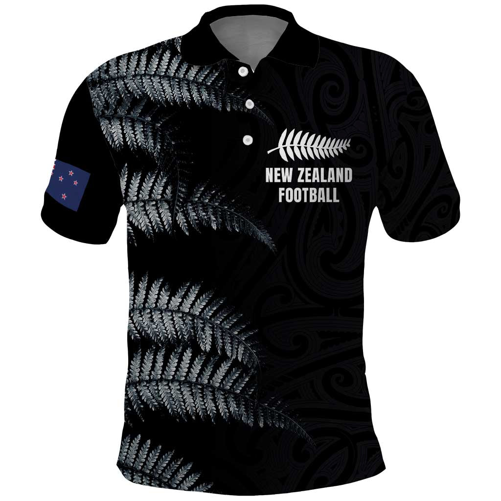 Custom New Zealand Football-Towards World Cup 2026 Polo Shirt LT03 Black - Polynesian Pride