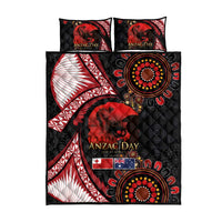 Tonga and Australia ANZAC Day Quilt Bed Set Aboriginal and Ngatu Art Pattern - Gallipoli Lest We Forget