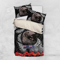 New Zealand and Cook Islands ANZAC Day Bedding Set Gallipoli Lest We Forget Tatau Art Tribal and Maori Tattoo with Fern