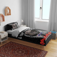 New Zealand and Cook Islands ANZAC Day Bedding Set Gallipoli Lest We Forget Tatau Art Tribal and Maori Tattoo with Fern