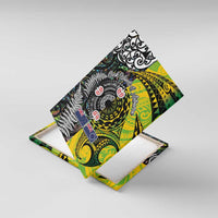 New Zealand and Cook Islands Together Canvas Wall Art Tatau Art Tribal Pattern-Maori Tattoo with Fern and Paua Shell