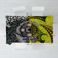 New Zealand and Cook Islands Together Tablecloth Tatau Art Tribal Pattern-Maori Tattoo with Fern and Paua Shell