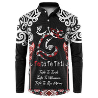 Aotearoa Toitu Te Tiriti-Maori Taniwha Button Sweatshirt Toitu Te Whenua Toitu Te Reo Maori