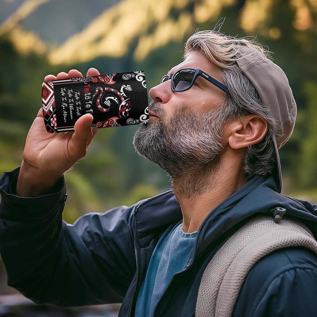 Aotearoa Toitu Te Tiriti-Maori Taniwha 4 in 1 Can Cooler Tumbler Toitu Te Whenua Toitu Te Reo Maori
