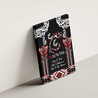 Aotearoa Toitu Te Tiriti-Maori Taniwha Canvas Wall Art Toitu Te Whenua Toitu Te Reo Maori