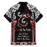 Aotearoa Toitu Te Tiriti-Maori Taniwha Family Matching Off Shoulder Maxi Dress and Hawaiian Shirt Toitu Te Whenua Toitu Te Reo Maori