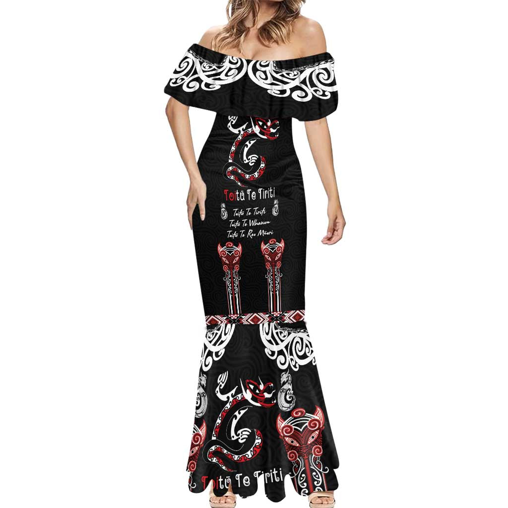 Aotearoa Toitu Te Tiriti-Maori Taniwha Mermaid Dress Toitu Te Whenua Toitu Te Reo Maori