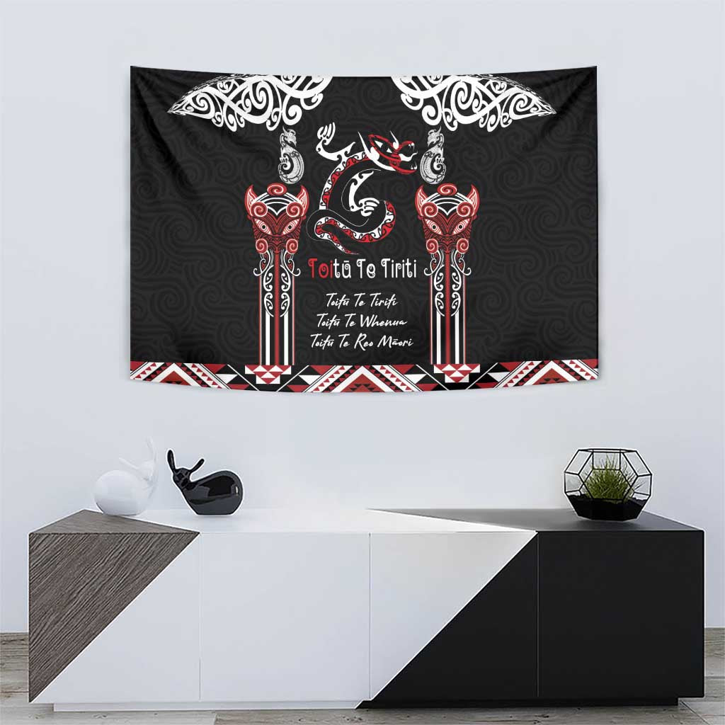 Aotearoa Toitu Te Tiriti-Maori Taniwha Tapestry Toitu Te Whenua Toitu Te Reo Maori