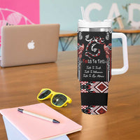 Aotearoa Toitu Te Tiriti-Maori Taniwha Tumbler With Handle Toitu Te Whenua Toitu Te Reo Maori