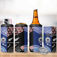Personalised Aotearoa and Samoa Together 4 in 1 Can Cooler Tumbler Tatau Art Tattoos-Taniko and Tukutuku with Maori Pattern