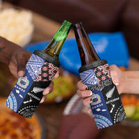 Personalised Aotearoa and Samoa Together 4 in 1 Can Cooler Tumbler Tatau Art Tattoos-Taniko and Tukutuku with Maori Pattern