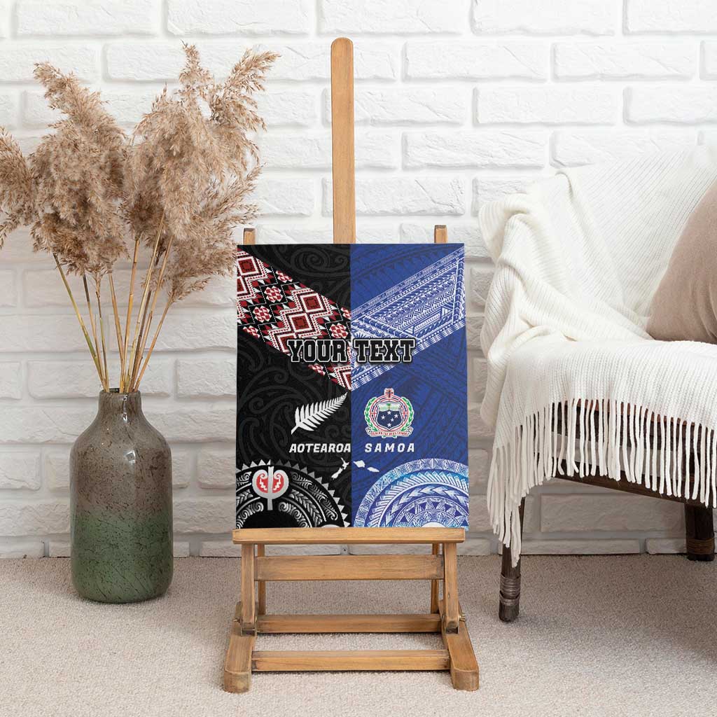 Personalised Aotearoa and Samoa Together Canvas Wall Art Tatau Art Tattoos-Taniko and Tukutuku with Maori Pattern