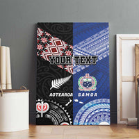 Personalised Aotearoa and Samoa Together Canvas Wall Art Tatau Art Tattoos-Taniko and Tukutuku with Maori Pattern