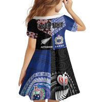 Personalised Aotearoa and Samoa Together Family Matching Mermaid Dress and Hawaiian Shirt Tatau Art Tattoos-Taniko and Tukutuku with Maori Pattern