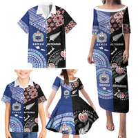 Personalised Aotearoa and Samoa Together Family Matching Puletasi and Hawaiian Shirt Tatau Art Tattoos-Taniko and Tukutuku with Maori Pattern